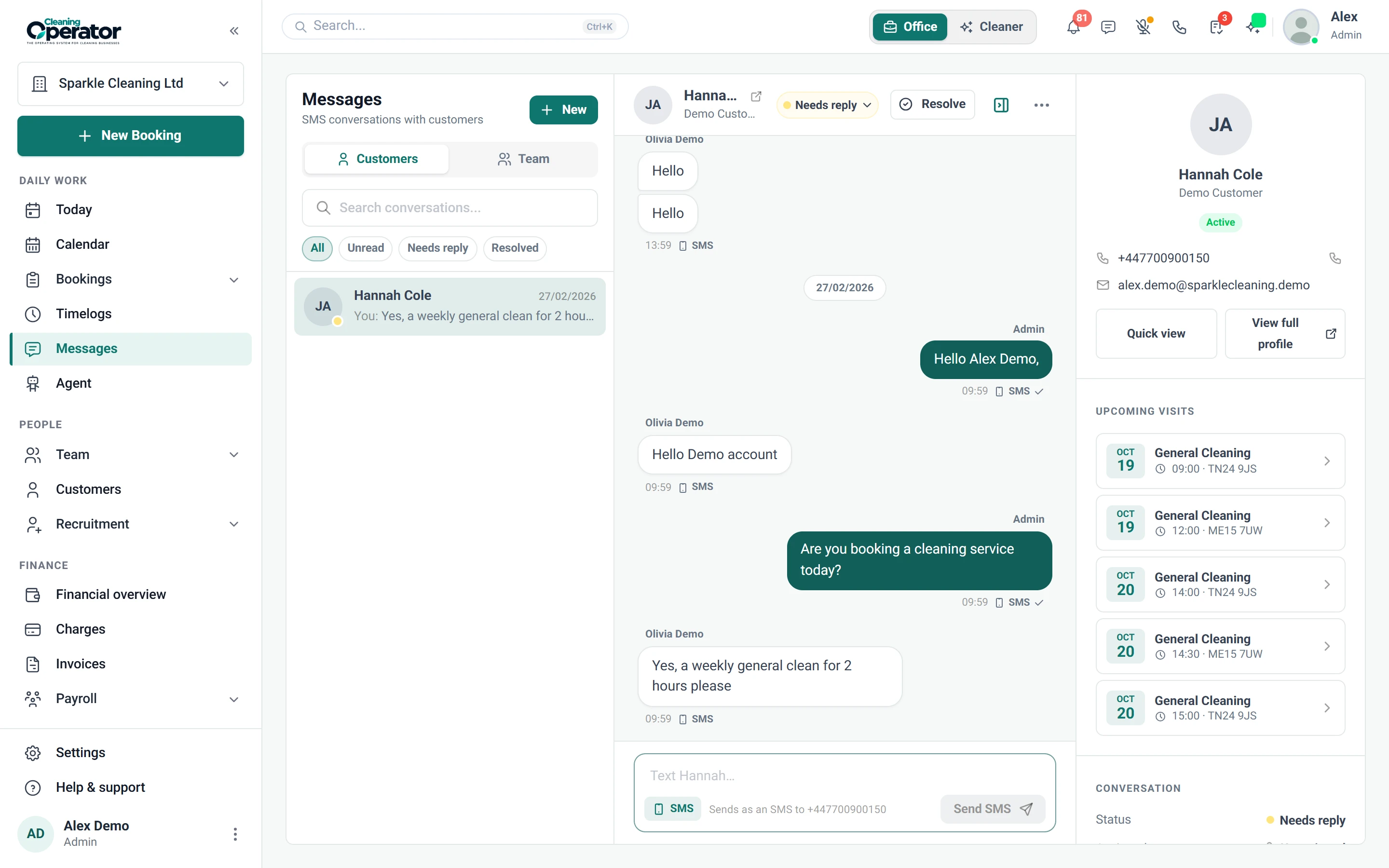 Screenshot of Communication — Messaging + SMS